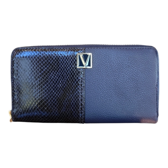 Victoria's Secret Midnight Blue Faux Leather Zip Around Wallet Organizer - Picture 1 of 13